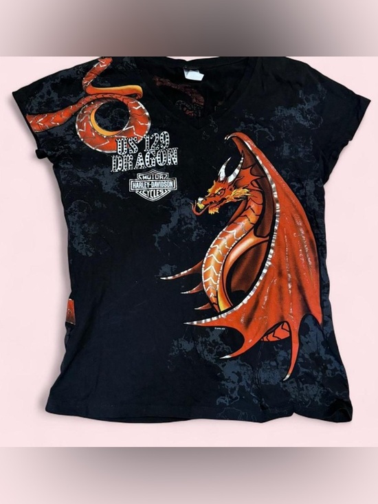 Harley-Davidson Tops - Harley Davidson Dragon Rhinestone Tee